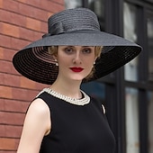 economico Cappelli per feste-Cappello di tulle  intrecci Kentucky Derby  Cappelli  Copricapi con fiori 1pc Matrimonio  Occasione speciale  Copricapo casual abito per impressionare Abito per il giorno delle corse 2025