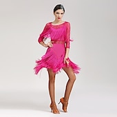 economico Abiti da Pratica-Balli latino-americani Abito Per donna Prestazioni Manica a 3/4 Naturale Elastene