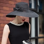 economico Cappelli per feste-Cappello di tulle  intrecci Kentucky Derby  Cappelli  Copricapi con fiori 1pc Matrimonio  Occasione speciale  Copricapo casual abito per impressionare Abito per il giorno delle corse 2025