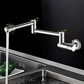 cheap Foldable-Single Handle Kitchen  Faucet Wall Mounted One Hole Rotatable/Foldable/Centerset, Brass Contemporary Kitchen Faucet Only with Cold Water