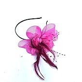 economico Fascinator-Fascinatori  Cappelli  Fasce per capelli in tulle  piume  rete con 1 pezzo Matrimonio  Occasione speciale  Copricapo per tea party per un&#039;ottima impressione Fascinatori del Derby Giornata di corsa