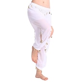 abordables Tenues de danse du ventre-Danse du ventre Pantalon Pendentif Femme Utilisation Taille haute Mousseline de soie