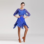 economico Abiti da Pratica-Balli latino-americani Abito Per donna Prestazioni Manica a 3/4 Naturale Elastene