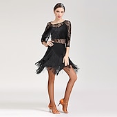 economico Abiti da Pratica-Balli latino-americani Abito Per donna Prestazioni Manica a 3/4 Naturale Elastene