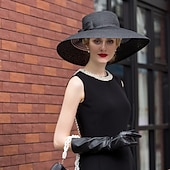 economico Cappelli per feste-Cappello di tulle  intrecci Kentucky Derby  Cappelli  Copricapi con fiori 1pc Matrimonio  Occasione speciale  Copricapo casual abito per impressionare Abito per il giorno delle corse 2025
