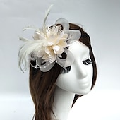 economico Fascinator-Fascinatori  Cappelli  Fasce per capelli in tulle  piume  rete con 1 pezzo Matrimonio  Occasione speciale  Copricapo per tea party per un&#039;ottima impressione Fascinatori del Derby Giornata di corsa