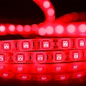 abordables Bandes lumineuses étanches-10m 32.8ft led bande lumière étanche rétro-éclairage vacances fête décor smd5050 600leds blanc chaud rouge jaune bleu vert dc 12v