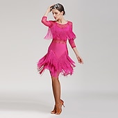 economico Abiti da Pratica-Balli latino-americani Abito Per donna Prestazioni Manica a 3/4 Naturale Elastene