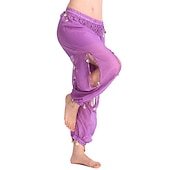 abordables Tenues de danse du ventre-Danse du ventre Pantalon Pendentif Femme Utilisation Taille haute Mousseline de soie