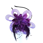 economico Fascinator-Fascinatori  Cappelli  Fasce per capelli in tulle  piume  rete con 1 pezzo Matrimonio  Occasione speciale  Copricapo per tea party per un&#039;ottima impressione Fascinatori del Derby Giornata di corsa
