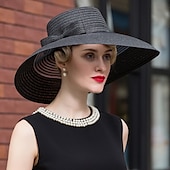 economico Cappelli per feste-Cappello di tulle  intrecci Kentucky Derby  Cappelli  Copricapi con fiori 1pc Matrimonio  Occasione speciale  Copricapo casual abito per impressionare Abito per il giorno delle corse 2025