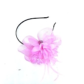 economico Fascinator-Fascinatori  Cappelli  Fasce per capelli in tulle  piume  rete con 1 pezzo Matrimonio  Occasione speciale  Copricapo per tea party per un&#039;ottima impressione Fascinatori del Derby Giornata di corsa