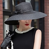 economico Cappelli per feste-Cappello di tulle  intrecci Kentucky Derby  Cappelli  Copricapi con fiori 1pc Matrimonio  Occasione speciale  Copricapo casual abito per impressionare Abito per il giorno delle corse 2025