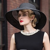 economico Cappelli per feste-Cappello di tulle  intrecci Kentucky Derby  Cappelli  Copricapi con fiori 1pc Matrimonio  Occasione speciale  Copricapo casual abito per impressionare Abito per il giorno delle corse 2025
