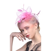 economico Fascinator-Cappello derby Kentucky con fascinator in tulle/piume e copricapo da matrimonio/occasione speciale/corsa di cavalli in 1 pezzo