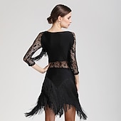 economico Abiti da Pratica-Balli latino-americani Abito Per donna Prestazioni Manica a 3/4 Naturale Elastene