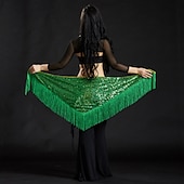 billiga Dansaccessoarer-Magdans Höftsjalar till magdans Dam Prestanda Polyester Paljett / Tofs Magdans höftscarf