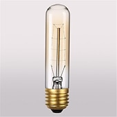 abordables Bombillas incandescentes-bombillas de luz edison e26 40w t10 tubular vintage edison incandescente regulable candelabro decorativo lámpara de araña luz nocturna ámbar cálido 220-240v