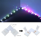 abordables Contrôle à distance-kwb Bande lumineuse LED Ruban LED waterproof 20m (4 * 5m) 5050 10mm rgb 600 leds strip lights with 44key ir remote control kit and 12v 10a eu us au uk power supply with a set Mounting bracket