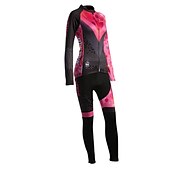 abordables Ensembles de vêtements pour femmes-Malciklo Femme Manches Longues Maillot et Cuissard Long Velo Cyclisme Hiver Toison Velours Lycra Violet Jaune Rouge Britannique Grandes Tailles Vélo Maillot Collant à Bretelles / Corsaire Bretelles