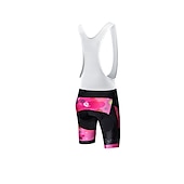 abordables Ensembles de vêtements pour femmes-Malciklo Femme Manches Courtes Maillot et Cuissard Avec Bretelles Velo Cyclisme Eté Elasthanne Lycra Polyester Rose + Blanc Violet Jaune Géométrique Britannique Grandes Tailles Vélo Maillot Collants