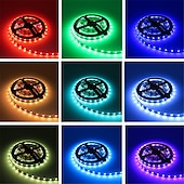 abordables Contrôle à distance-kwb Bande lumineuse LED Ruban LED waterproof 20m (4 * 5m) 5050 10mm rgb 600 leds strip lights with 44key ir remote control kit and 12v 10a eu us au uk power supply with a set Mounting bracket