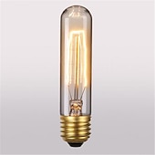 abordables Bombillas incandescentes-bombillas de luz edison e26 40w t10 tubular vintage edison incandescente regulable candelabro decorativo lámpara de araña luz nocturna ámbar cálido 220-240v