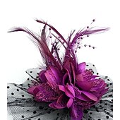 baratos Chapéus e Fascinators-Net fascinators kentucky derby chapéu/chapéu com floral 1 peça casamento/ocasião especial/festa/noite headpiece