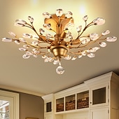 baratos Candeeiros de Teto-Lustre de 62 cm design de cluster luz de teto led luzes de montagem embutida metal bronze antigo elegante e luxuoso 110-120v 220-240v design de flores certificado ce