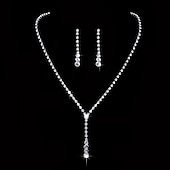 cheap Jewelry Sets-Drop Earrings AAA Cubic Zirconia Cubic Zirconia Women&#039;s Elegant Classic Simple Style Drop Jewelry Set For Wedding Anniversary Party Evening / Choker Necklace / Bridal Jewelry Sets / Engagement