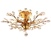 baratos Candeeiros de Teto-Lustre de 62 cm design de cluster luz de teto led luzes de montagem embutida metal bronze antigo elegante e luxuoso 110-120v 220-240v design de flores certificado ce