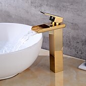 cheap Classical-Faucet Set - Waterfall Gold Centerset Single Handle One HoleBath Taps