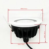 abordables Lampes encastrées led-zdm 7w étanche ip65 dimmable 600-650lm blanc rond torchis plafonnier semi blanc froid extérieur / blanc chaud / ac110v / ac220v / ac12v