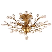 baratos Candeeiros de Teto-Lustre de 62 cm design de cluster luz de teto led luzes de montagem embutida metal bronze antigo elegante e luxuoso 110-120v 220-240v design de flores certificado ce