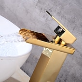 cheap Classical-Faucet Set - Waterfall Gold Centerset Single Handle One HoleBath Taps