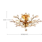 baratos Candeeiros de Teto-Lustre de 62 cm design de cluster luz de teto led luzes de montagem embutida metal bronze antigo elegante e luxuoso 110-120v 220-240v design de flores certificado ce
