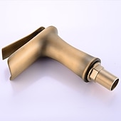 halpa Klassinen-antiikkipronssi messinkihanasarja, vesiputous antiikkipronssikannelle asennettu yksikahvainen yksireikäinen kylpyhana kuuma- ja kylmäkytkimellä ja viemärillä