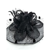 billige Fascinatorer og hatter-fjær / nett fascinators kentucky derby lue / blomster / hatter med fjær / pels / blomster 1 stk bryllup / spesiell anledning / damedag hodeplagg