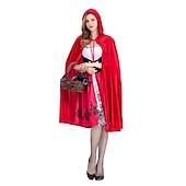 cheap Women&#039;s Costumes-Little Red Riding Hood Carnival Costume Dress Cape Cosplay Costume Adults&#039; Women&#039;s Female Vacation Dress Christmas Halloween Carnival Easy Carnival Costume