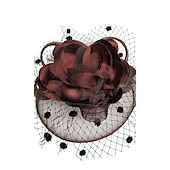 cheap Fascinators-Net Fascinators Kentucky Derby Hat/ Headwear with Floral 1PC Special Occasion / Horse Race / Ladies Day Headpiece