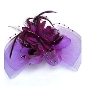 preiswerte Faszinator-Fascinator Hüte Kopfbedeckung Netz Teeparty Pferderennen Ladies Day Melbourne Cup Handgemacht mit floralem Kopfschmuck Kopfbedeckung Kleid zum Beeindrucken Renntag Kleid