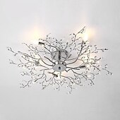 economico Lampade da soffitto-Lampadario led 5 luci 78 cm plafoniera da incasso luci metallo cromato 110-120v 220-240v/ce design floreale certificato