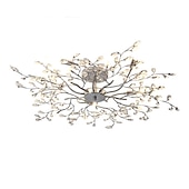 economico Lampade da soffitto-Lampadario led 5 luci 78 cm plafoniera da incasso luci metallo cromato 110-120v 220-240v/ce design floreale certificato