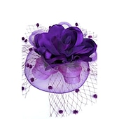 cheap Fascinators-Net Fascinators Kentucky Derby Hat/ Headwear with Floral 1PC Special Occasion / Horse Race / Ladies Day Headpiece