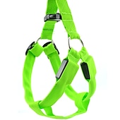 お買い得  犬用首輪＆ハーネス＆リード-犬 ハーネス LEDライト 安全用具 ソリッド