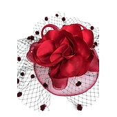 cheap Fascinators-Net Fascinators Kentucky Derby Hat/ Headwear with Floral 1PC Special Occasion / Horse Race / Ladies Day Headpiece