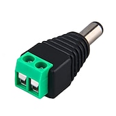 cheap Lamp Bases &amp; Connectors-10Pcs 5 Female 5 Male DC Connector 2.1*5.5mm Power Jack Adapter Plug Cable Connector For Single Color Led Tape