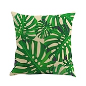baratos estilo floral e plantas-conjunto clássico de 6 fronha de algodão / capa de almofada, novidade botânica clássica retro tradicional / clássica almofada de linho falso para sofá sofá-cama poltrona verde