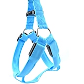 お買い得  犬用首輪＆ハーネス＆リード-犬 ハーネス LEDライト 安全用具 ソリッド