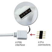 billige Lampesokler og kontakter-2 stk 4 pins rgb skjøtekabel led strip light diy koblingskabel for smd 5050 3528 2835 rgb 2m 6.6ft